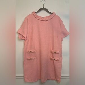 Coquette Classy Tweed Pink Jackie  Dress with lions head button accents. Size L